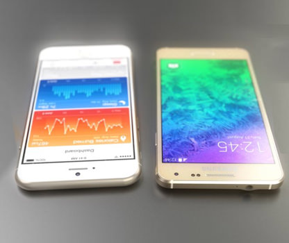 Galaxy Alpha ile iPhone 6 karşılaştırması