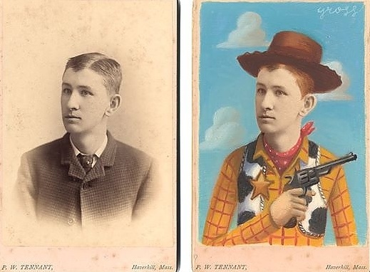 Eski fotoğraflar popüler kültür karakterleriyle birleşince