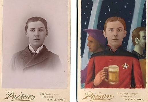 Eski fotoğraflar popüler kültür karakterleriyle birleşince