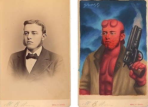 Eski fotoğraflar popüler kültür karakterleriyle birleşince