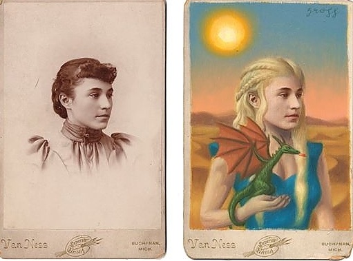 Eski fotoğraflar popüler kültür karakterleriyle birleşince