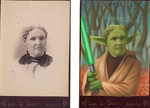 Eski fotoğraflar popüler kültür karakterleriyle birleşince