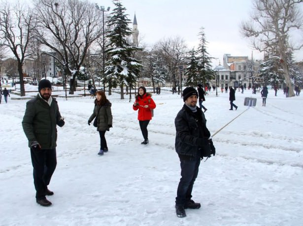 Beyaz İstanbul havadan böyle görüntülendi