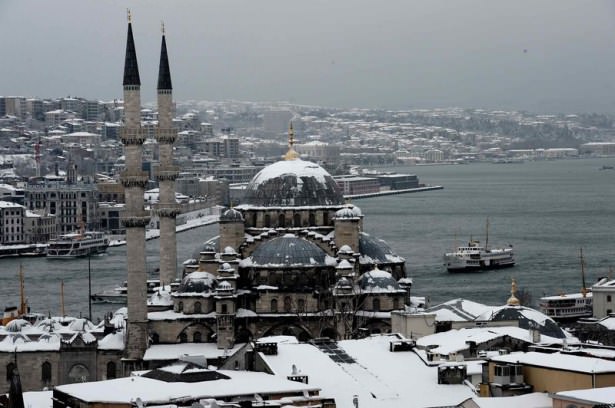 Beyaz İstanbul havadan böyle görüntülendi