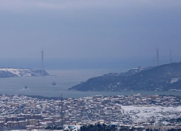 Beyaz İstanbul havadan böyle görüntülendi