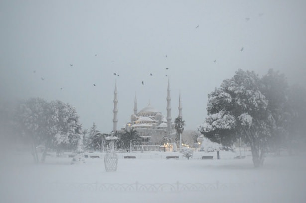 Beyaz İstanbul havadan böyle görüntülendi