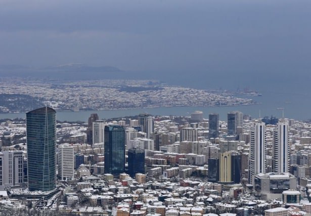 Beyaz İstanbul havadan böyle görüntülendi