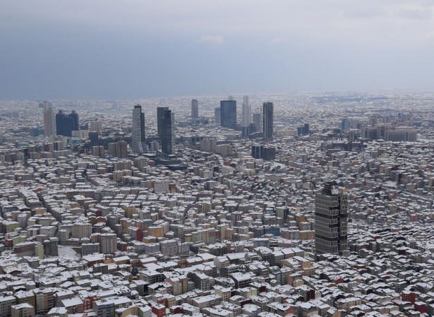 Beyaz İstanbul havadan böyle görüntülendi
