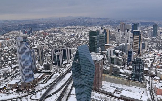 Beyaz İstanbul havadan böyle görüntülendi