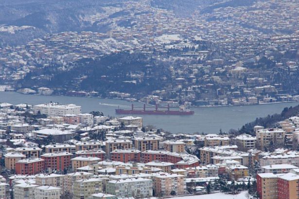 Beyaz İstanbul havadan böyle görüntülendi