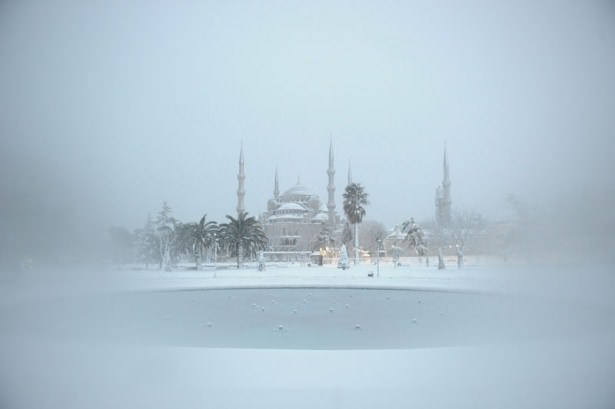 Beyaz İstanbul havadan böyle görüntülendi