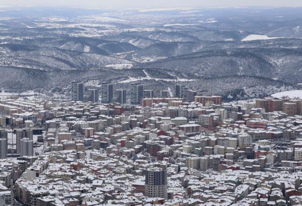 Beyaz İstanbul havadan böyle görüntülendi