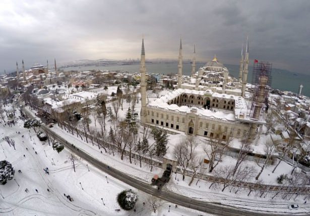 Beyaz İstanbul havadan böyle görüntülendi