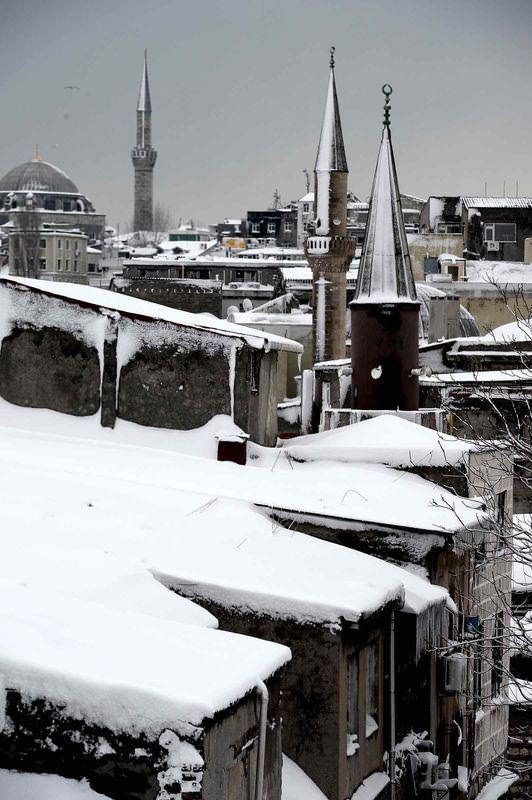 Beyaz İstanbul havadan böyle görüntülendi