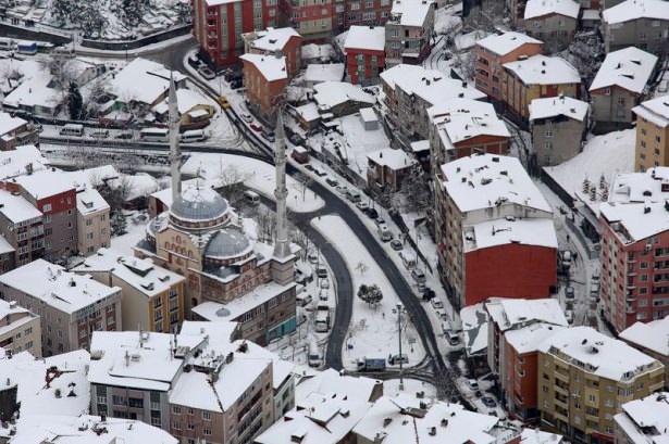 Beyaz İstanbul havadan böyle görüntülendi