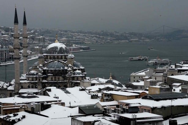 Beyaz İstanbul havadan böyle görüntülendi