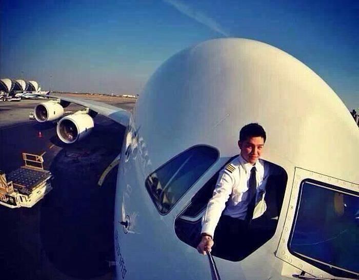 Pilotlar nasıl selfie çekineceğini çok iyi biliyor