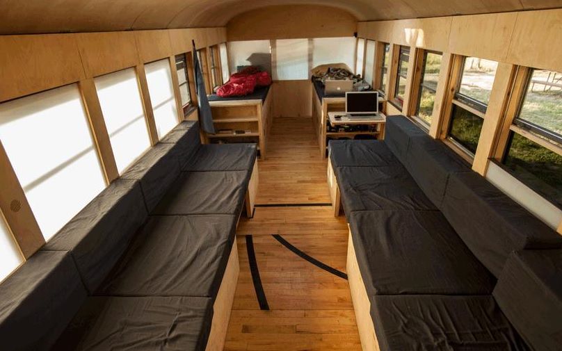 Harika bir eve dönüştürülen okul otobüsü