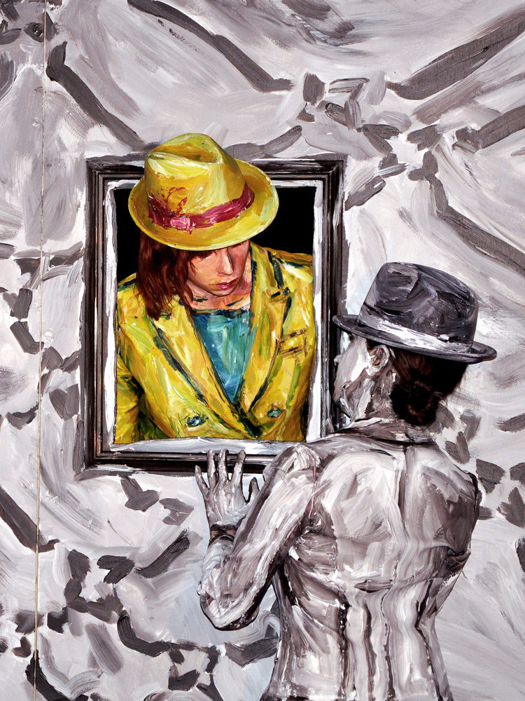 İnsanları boyayan kadın