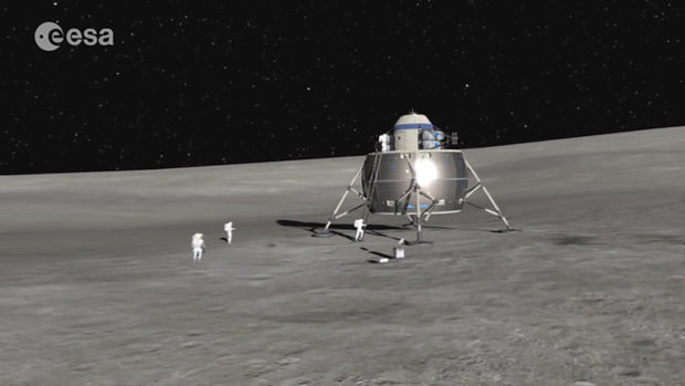 Ay'a üs kurmak için düğmeye basılıyor