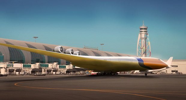 1000 yolculu, barlı ve penceresiz konsept uçak