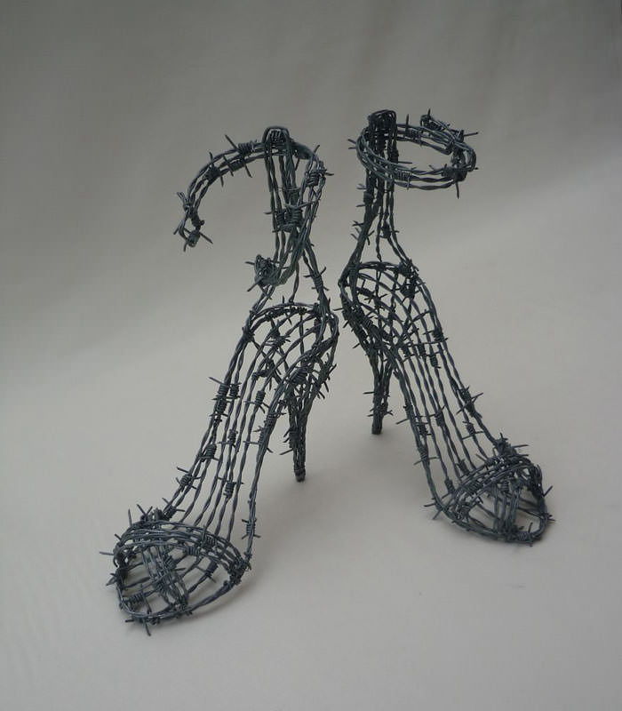 Tellerden  yapılan harika heykeller