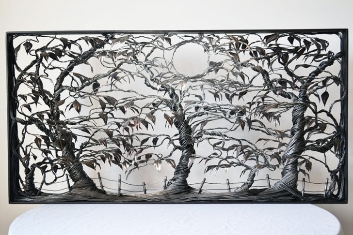 Tellerden  yapılan harika heykeller