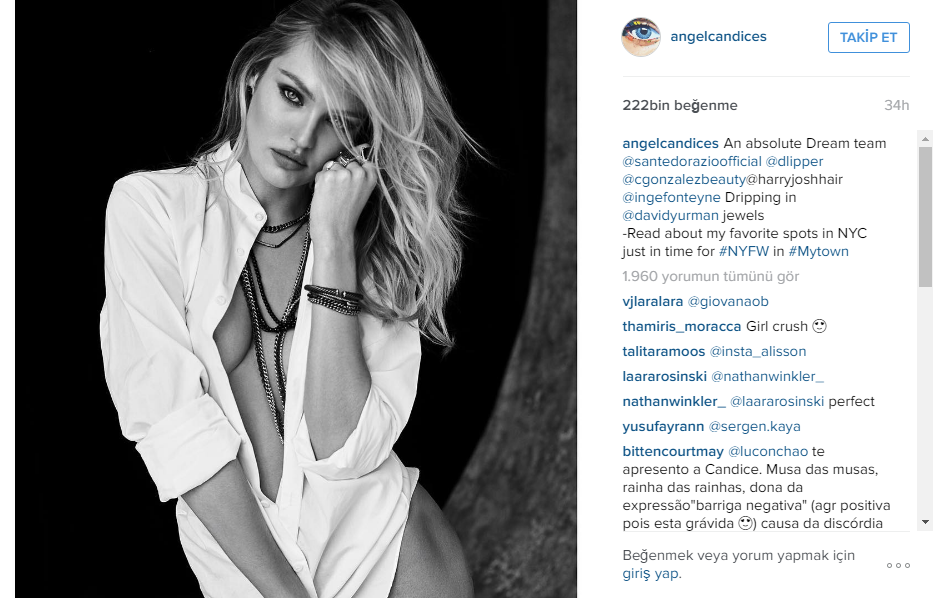 Seksi melek Candice Swanepoel instagram paylaşımları