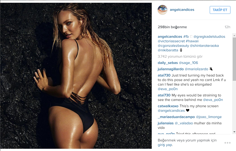Seksi melek Candice Swanepoel instagram paylaşımları