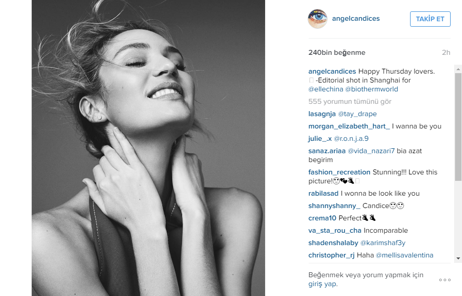 Seksi melek Candice Swanepoel instagram paylaşımları