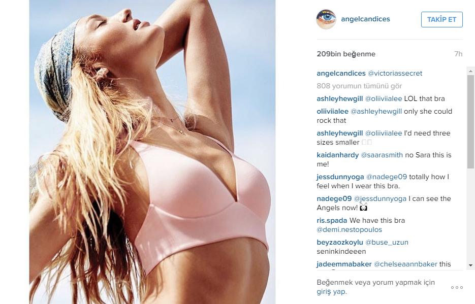 Seksi melek Candice Swanepoel instagram paylaşımları
