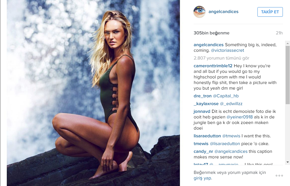 Seksi melek Candice Swanepoel instagram paylaşımları