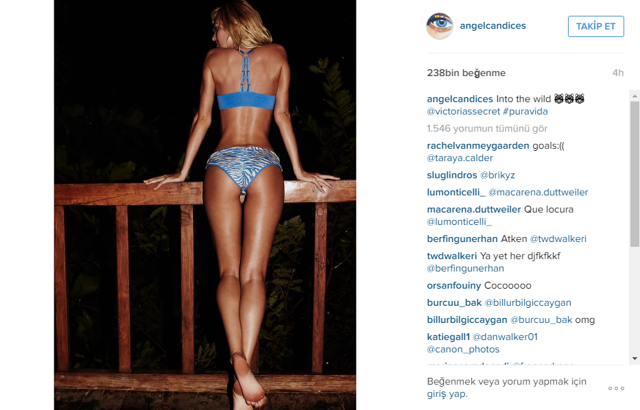 Seksi melek Candice Swanepoel instagram paylaşımları