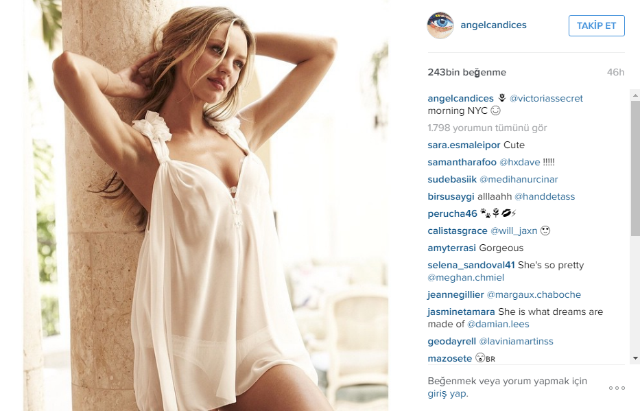 Seksi melek Candice Swanepoel instagram paylaşımları