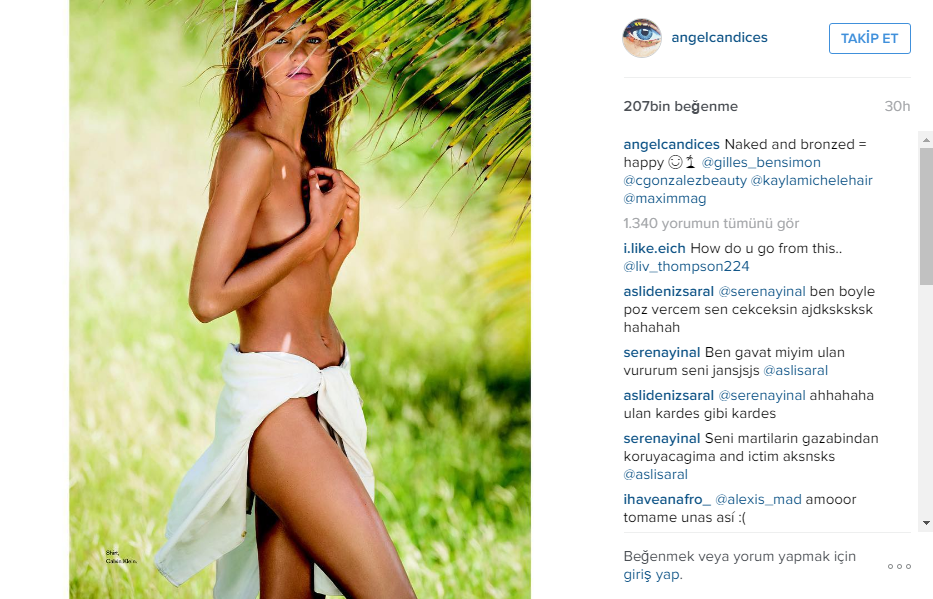 Seksi melek Candice Swanepoel instagram paylaşımları
