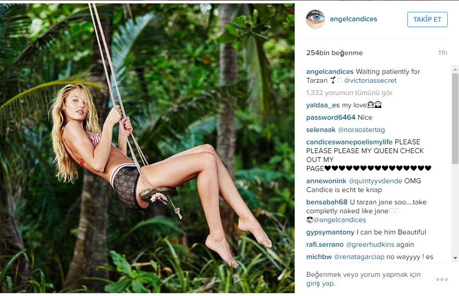 Seksi melek Candice Swanepoel instagram paylaşımları