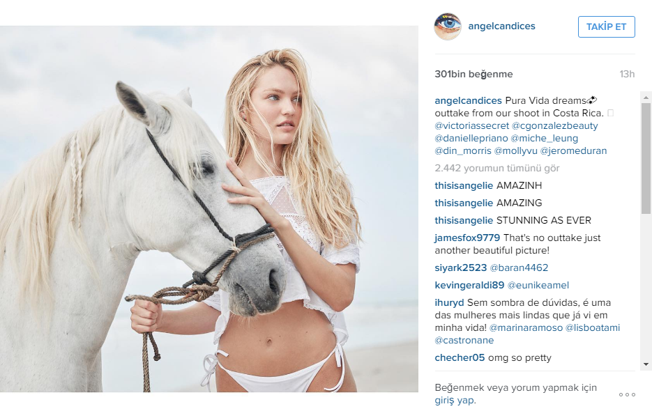 Seksi melek Candice Swanepoel instagram paylaşımları