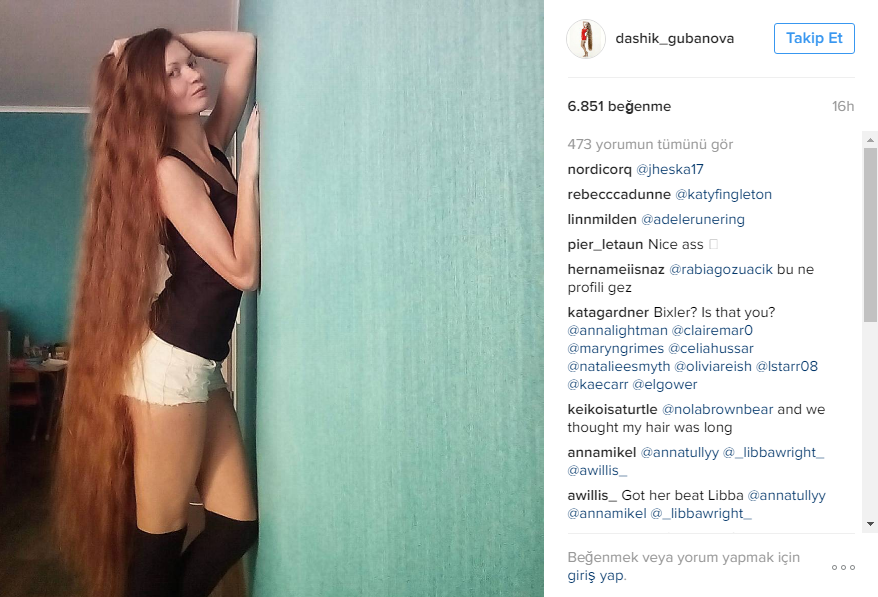 Modern çağın Rapunzeli : Dashik Gubanova