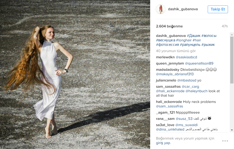 Modern çağın Rapunzeli : Dashik Gubanova