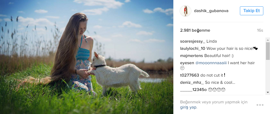 Modern çağın Rapunzeli : Dashik Gubanova