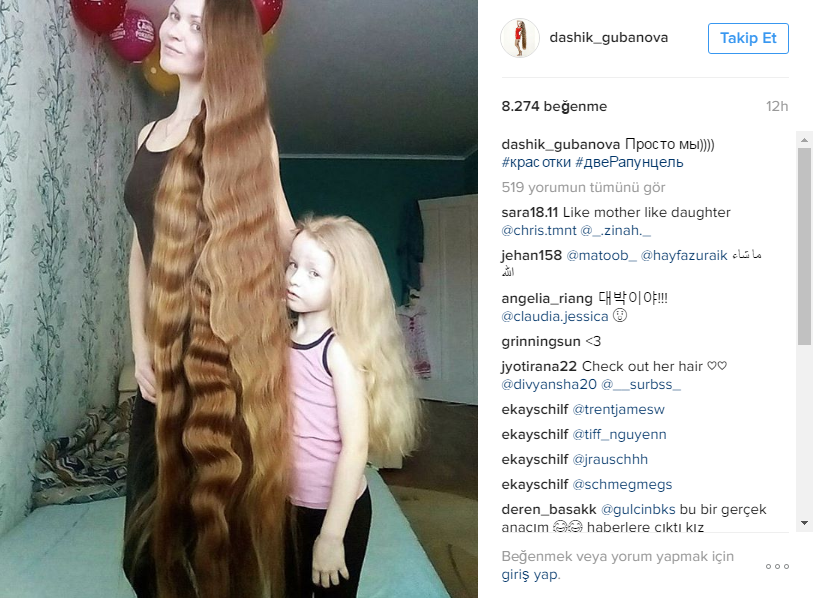 Modern çağın Rapunzeli : Dashik Gubanova