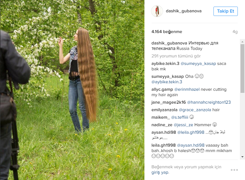 Modern çağın Rapunzeli : Dashik Gubanova