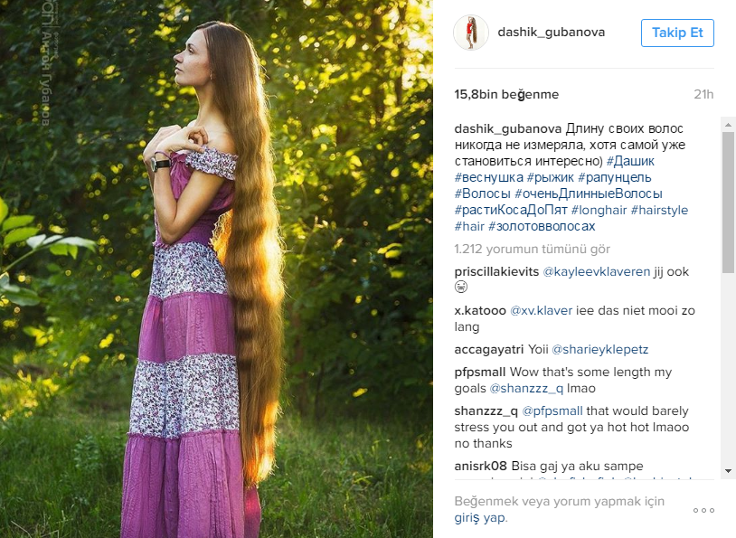 Modern çağın Rapunzeli : Dashik Gubanova