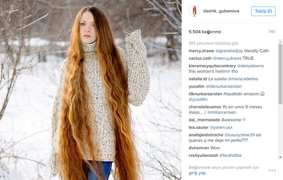 Modern çağın Rapunzeli : Dashik Gubanova