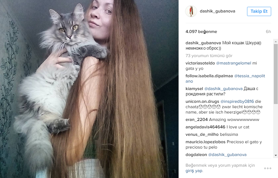 Modern çağın Rapunzeli : Dashik Gubanova