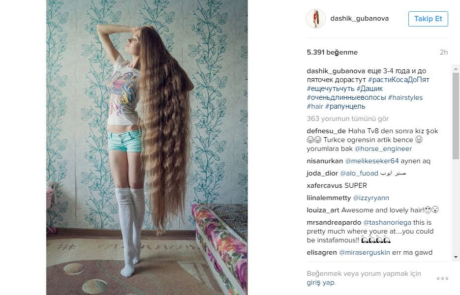 Modern çağın Rapunzeli : Dashik Gubanova