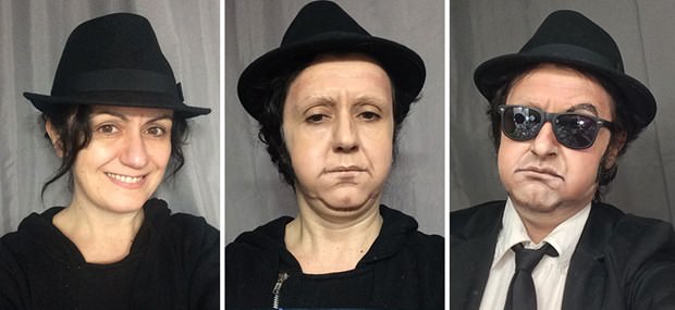 Makyaj ile istediği kişiye dönüşüyor