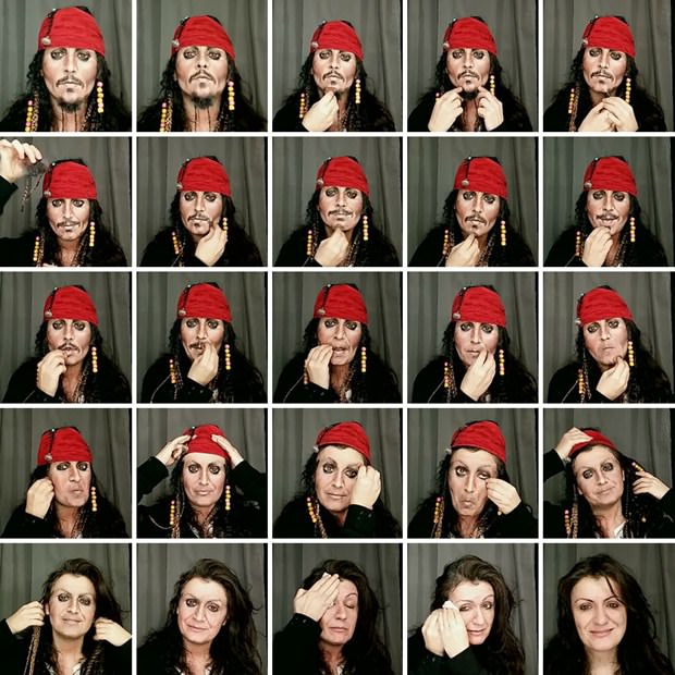 Makyaj ile istediği kişiye dönüşüyor