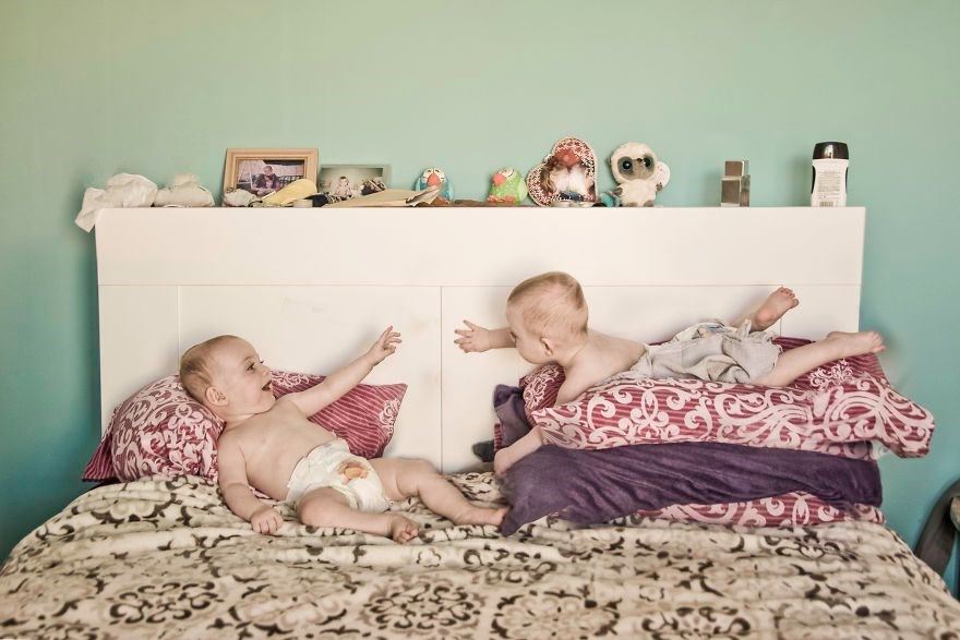 İkiz babasından yaratıcı fotoğraf projesi