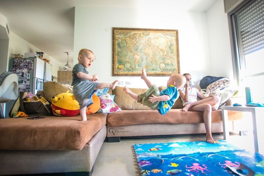 İkiz babasından yaratıcı fotoğraf projesi